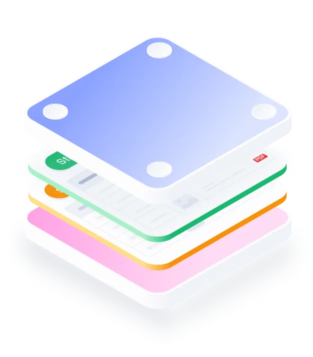 Layered interface illustration